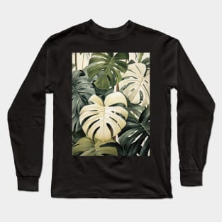 Painting of Monstera Leaves Long Sleeve T-Shirt